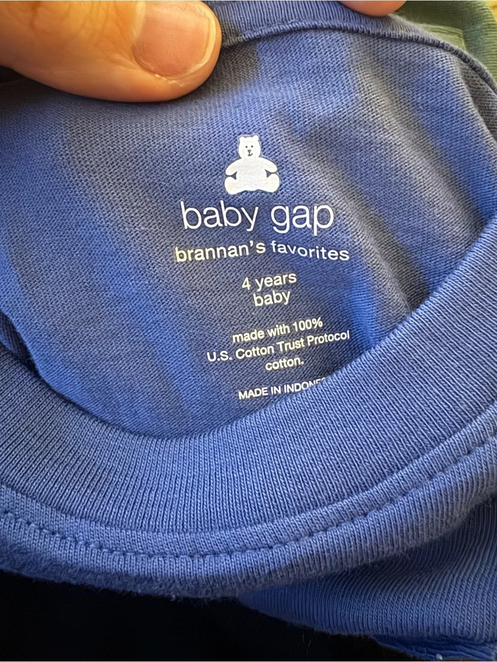Classic Gap Long Sleeve Pocket Tees - Blue & Green (Size 4T)